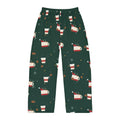 Santa Runs on Coffee Men's Christmas Pajama Pants - Green — Funny Coffee Lover Lounge Pants, Holiday PJ Bottoms for Him