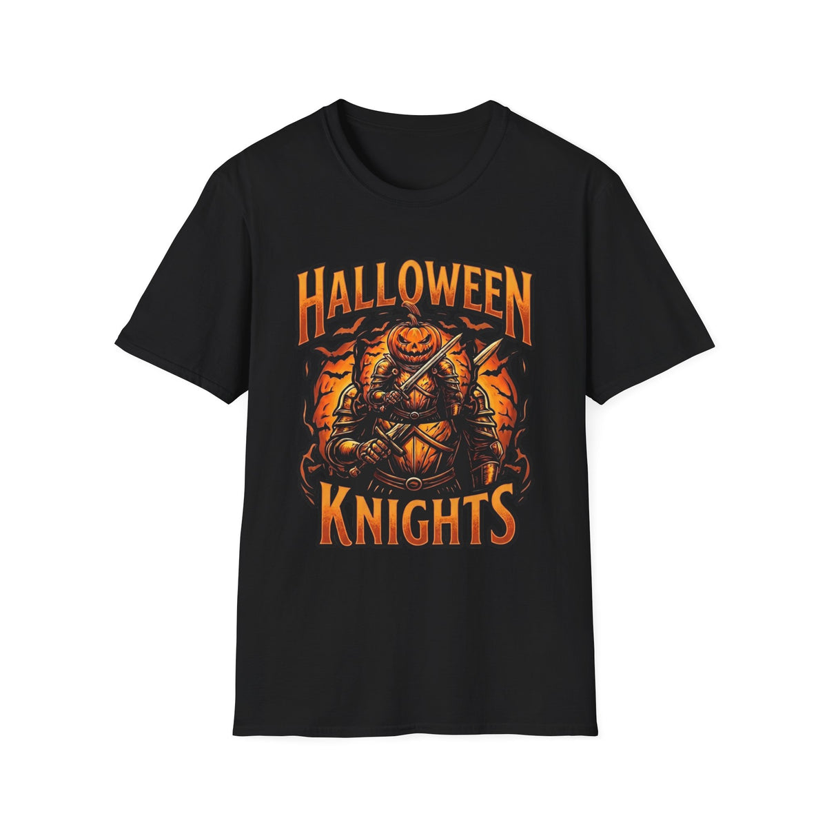 Halloween Knights T-Shirt — Pumpkin Knight Graphic Tee for Halloween