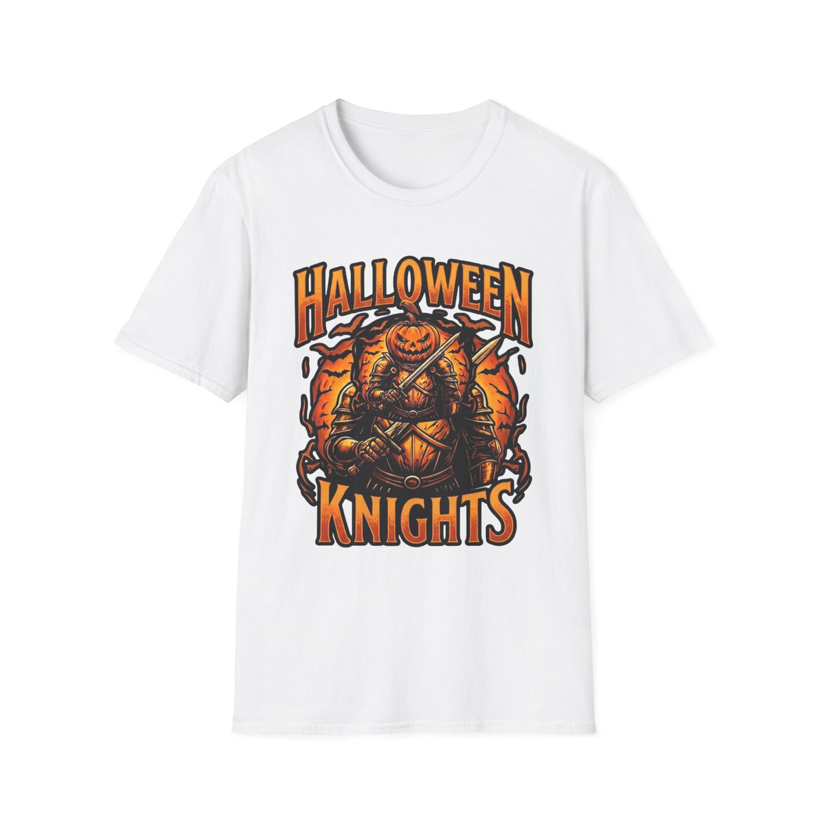 Halloween Knights T-Shirt — Pumpkin Knight Graphic Tee for Halloween