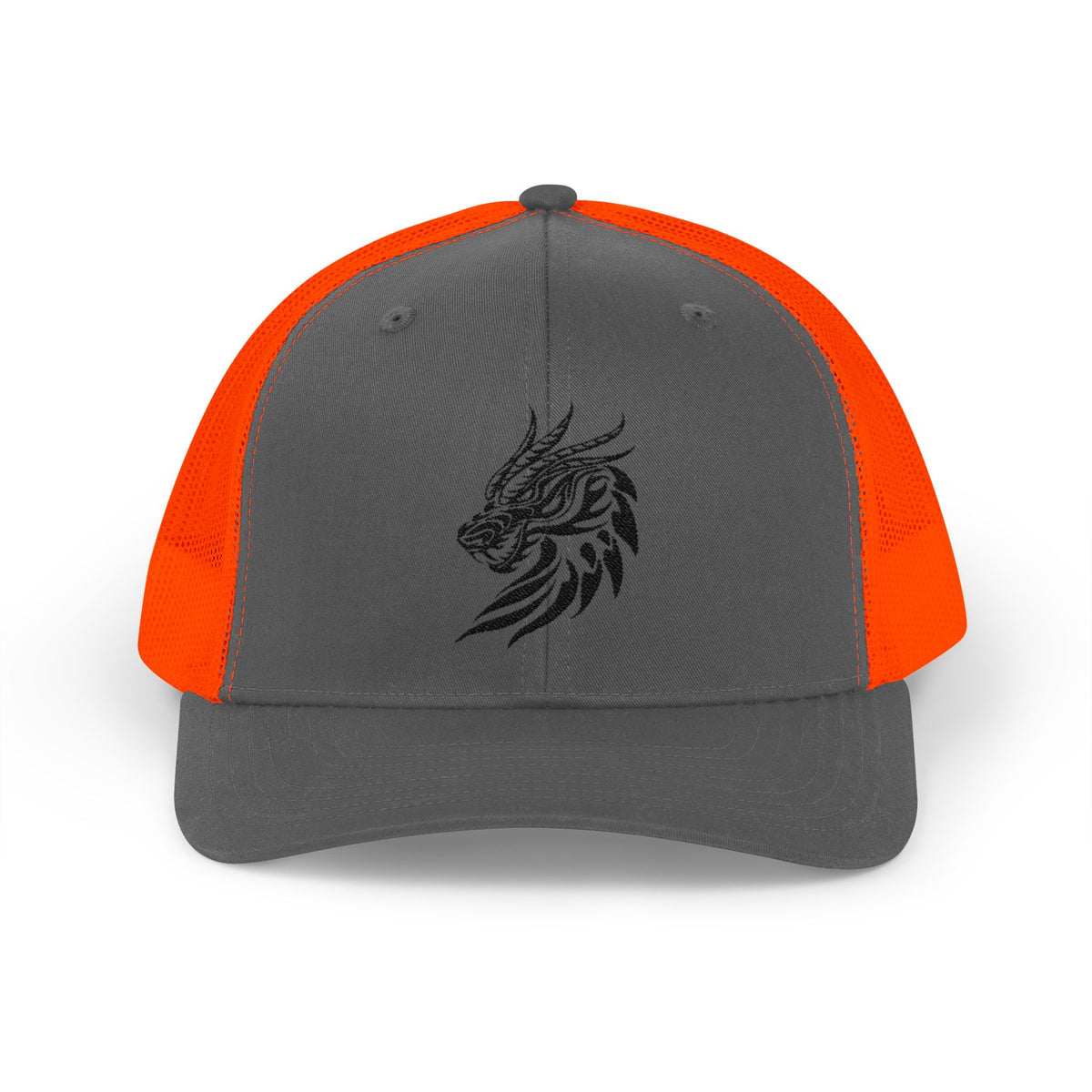 Trucker Cap — Black Tribal Dragon Snapback