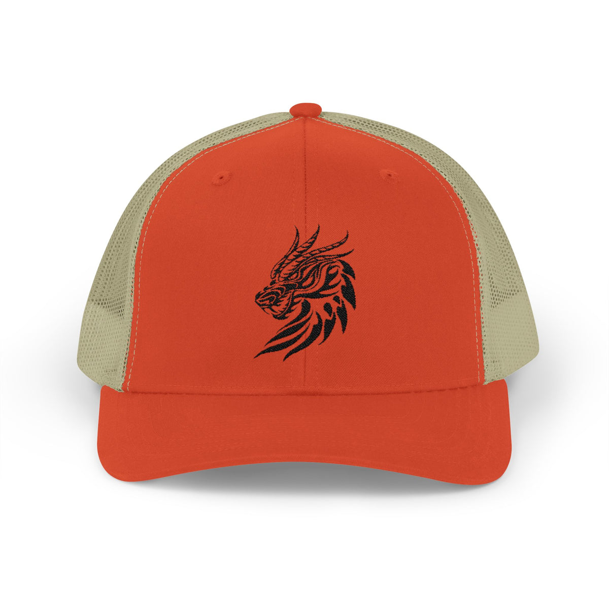 Trucker Cap — Black Tribal Dragon Snapback