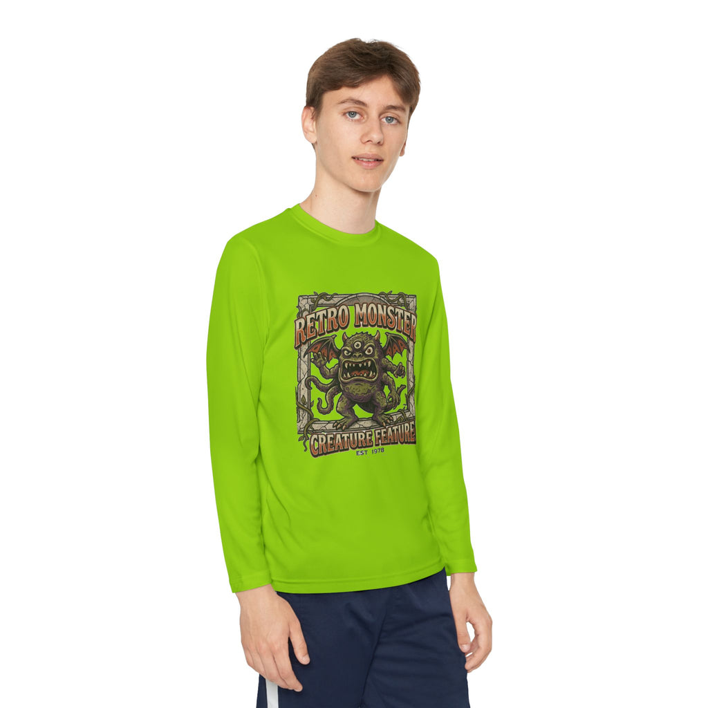 Youth Long Sleeve Tee — Retro Monster "Creature Feature" Graphic