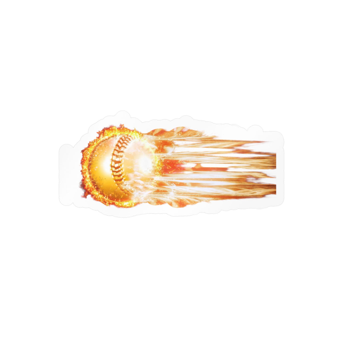 Flaming Baseball Kiss-Cut Vinyl Decal — Fireball Sports Sticker for Laptops, Water Bottles & Cars
