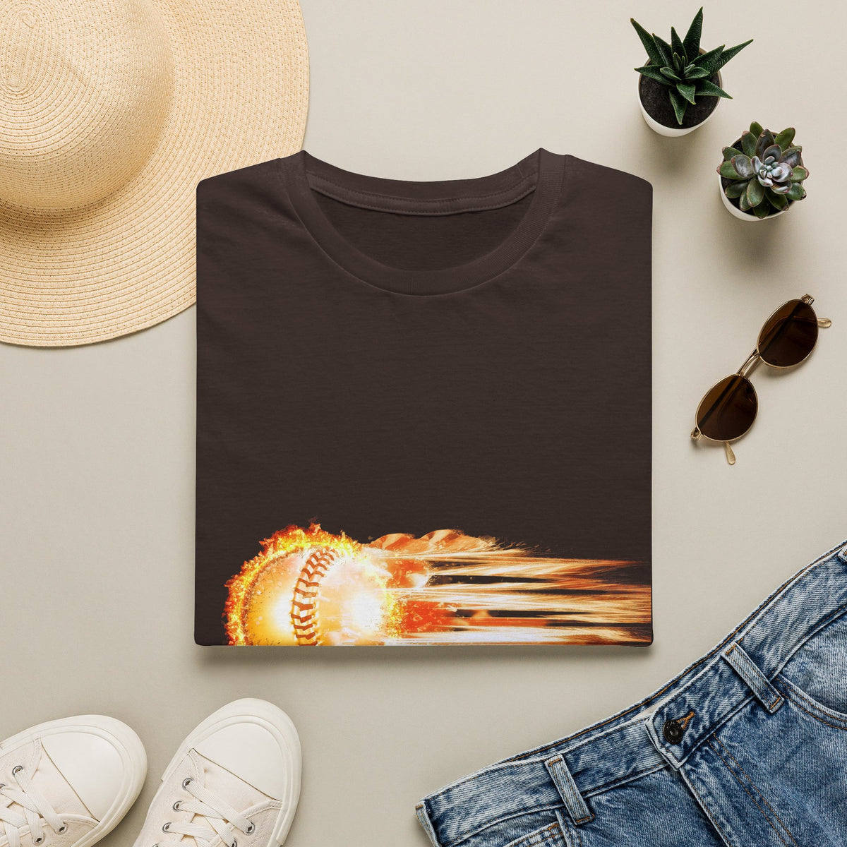 Baseball Fireball T-Shirt — Fast Pitch Meteor Graphic Tee