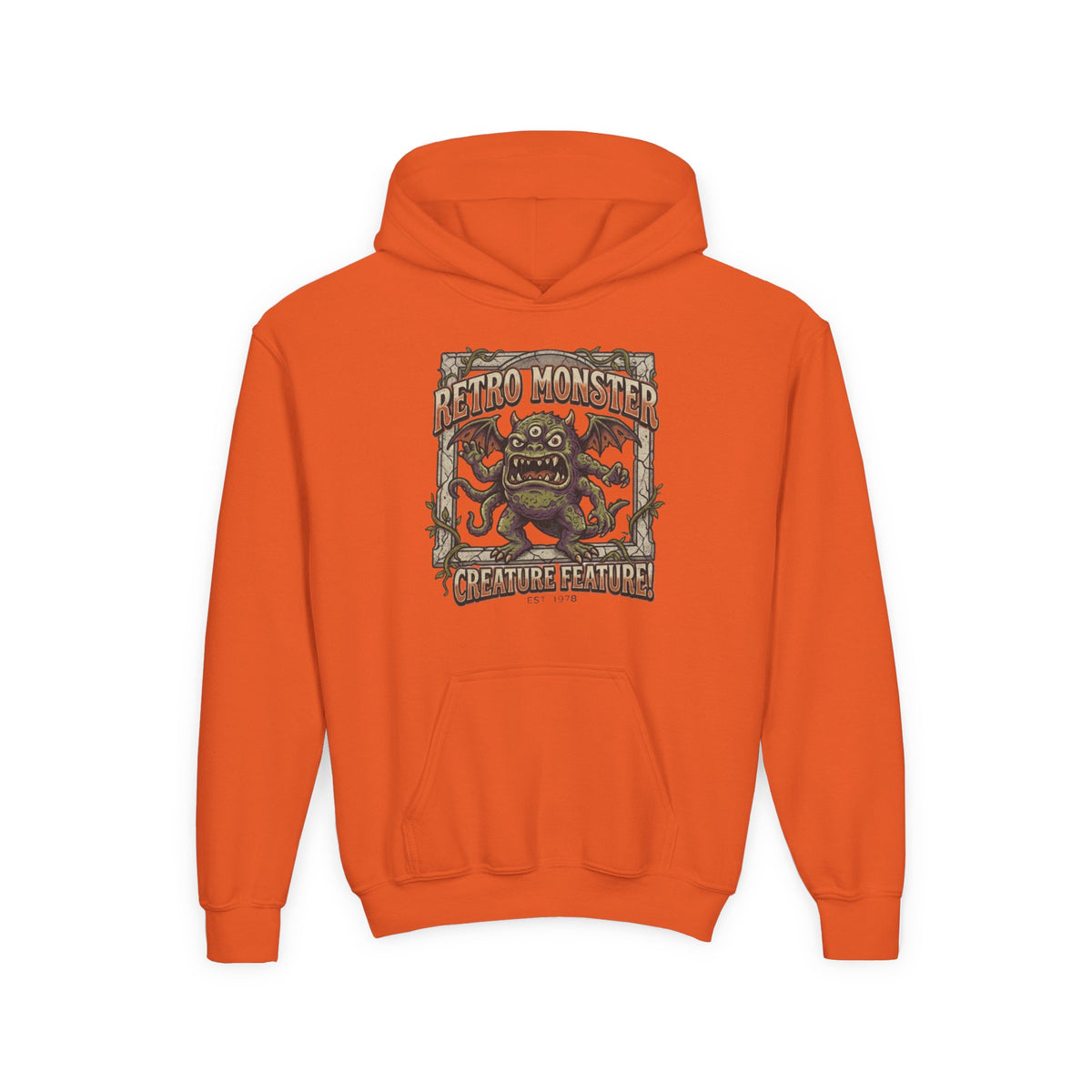 Youth Hoodie — "Retro Monster: Creature Feature" Graphic Pullover
