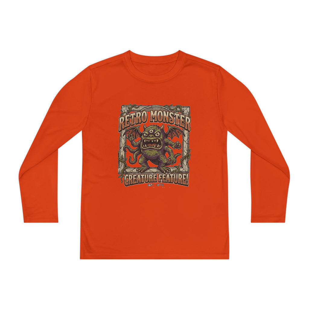 Youth Long Sleeve Tee — Retro Monster "Creature Feature" Graphic
