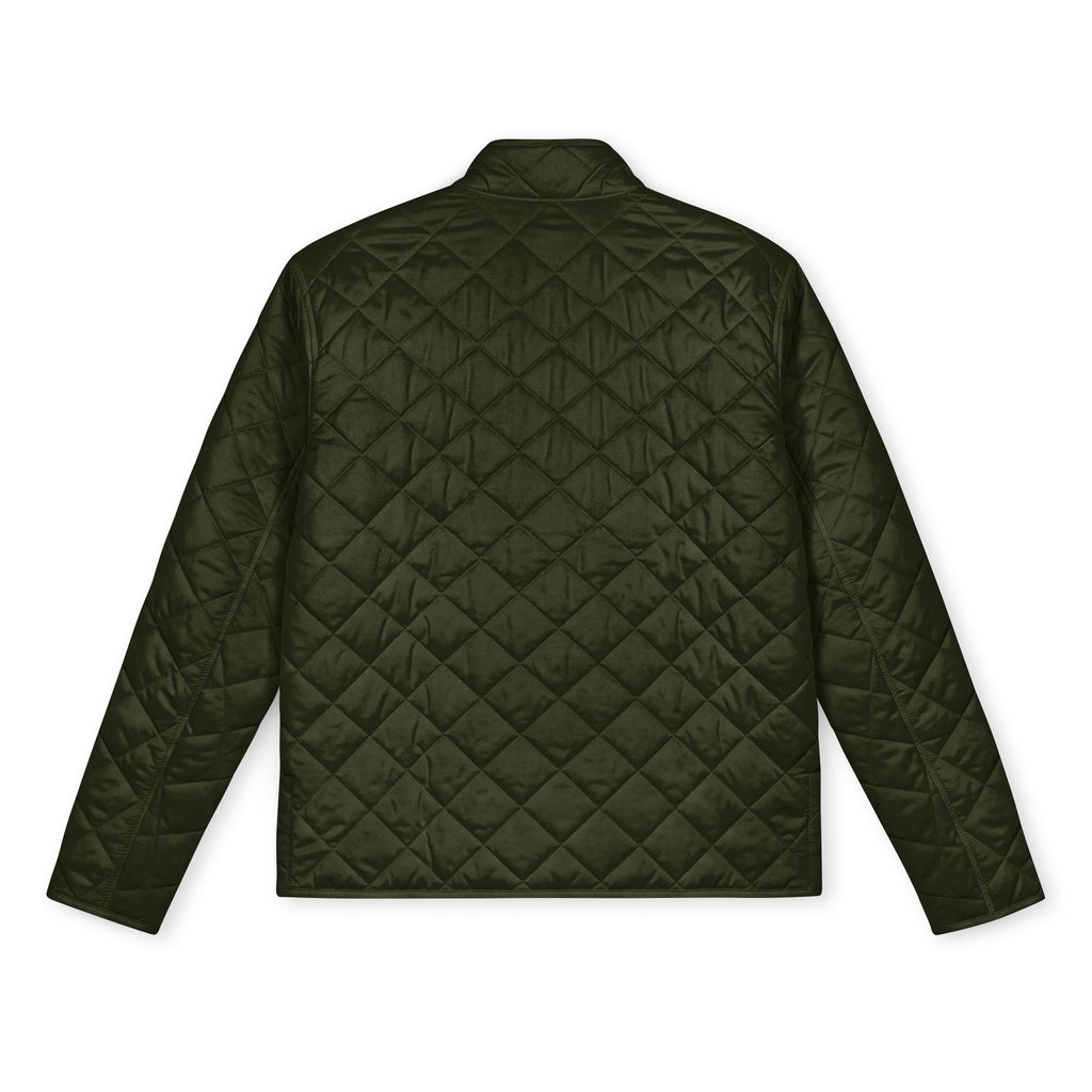 Quilted Full-Zip Jacket — Embroidered Compass Badge