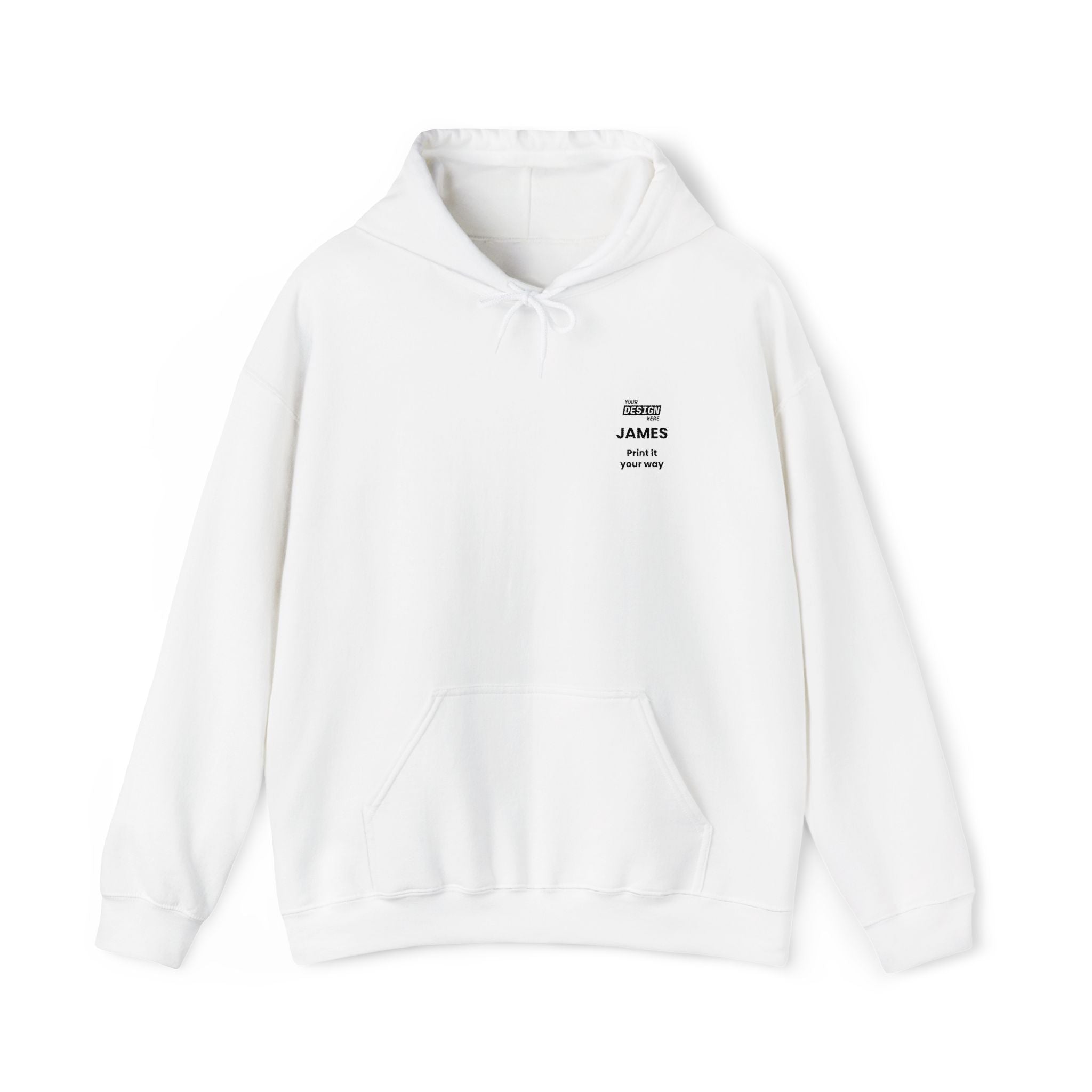 Minimalist Chest Logo Hoodie — Small Script Graphic Sweatshirt