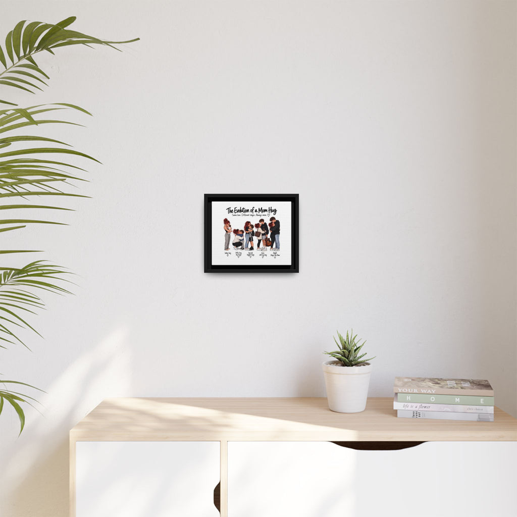 Framed Canvas Wall Art - "The Evolution of a Mom Hug Boy" Family Illustration