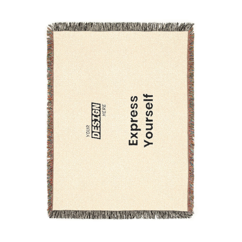 Woven Blanket - Minimal Logo Throw Blanket (Cozy Neutral & Charcoal)