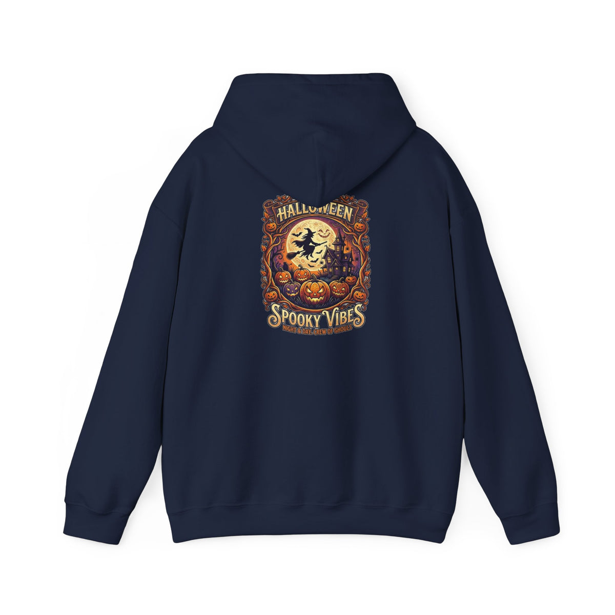 Halloween Pumpkin Hoodie — Happy Halloween Vintage Witch & Spooky Vibes Pullover