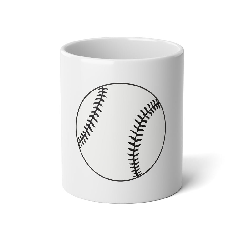 Baseball Jumbo Mug 20oz — Large Ceramic Coffee Cup with Simple Baseball Graphic