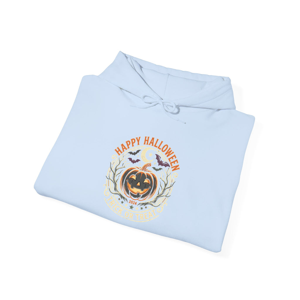 Halloween Pumpkin Hoodie — Happy Halloween Vintage Witch & Spooky Vibes Pullover