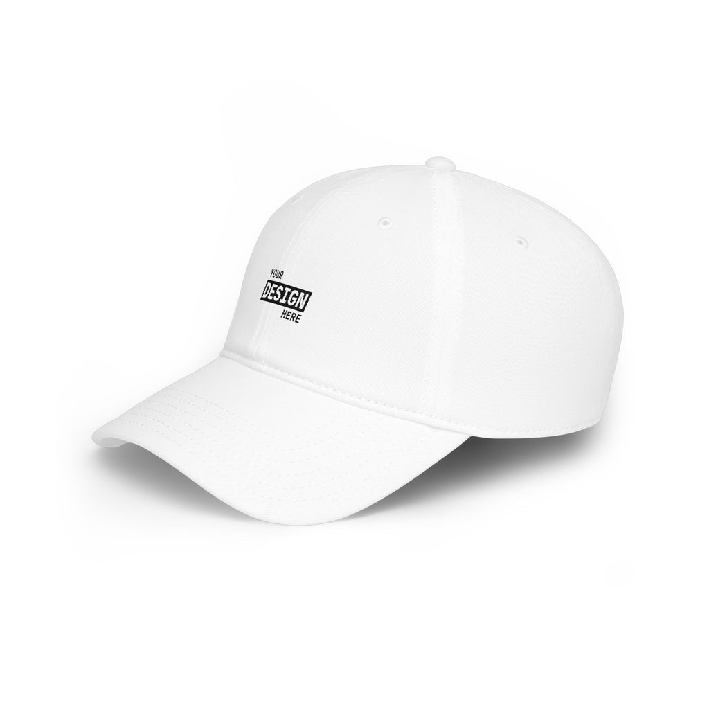 Minimal Embroidered Low Profile Baseball Cap — Custom 'Your Design Here' Front Logo