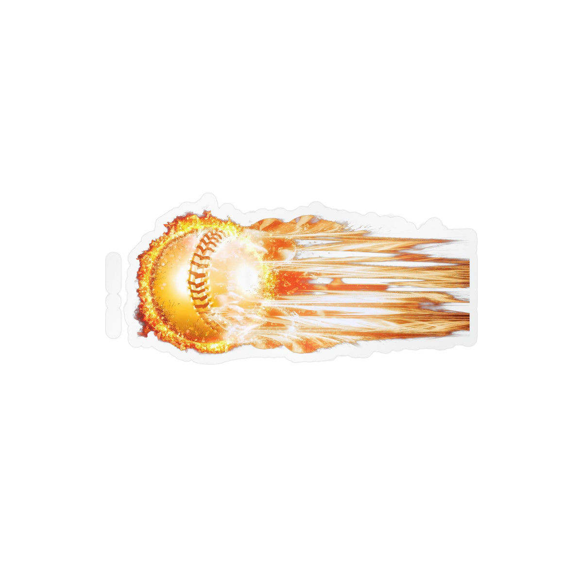 Flaming Baseball Kiss-Cut Vinyl Decal — Fireball Sports Sticker for Laptops, Water Bottles & Cars