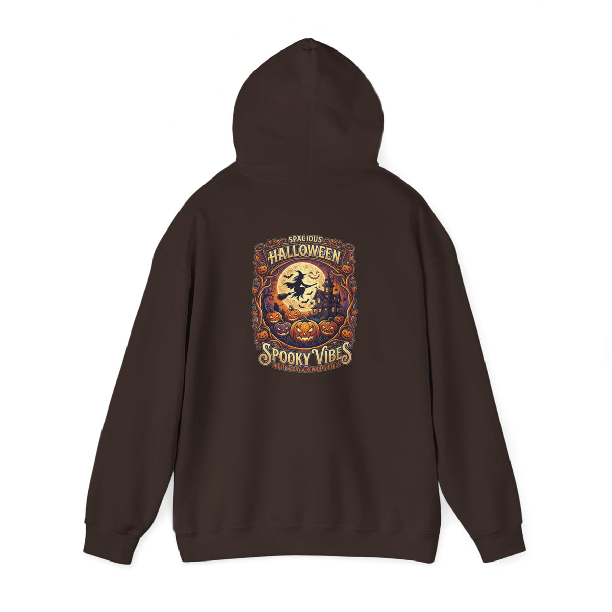 Halloween Pumpkin Hoodie — Happy Halloween Vintage Witch & Spooky Vibes Pullover