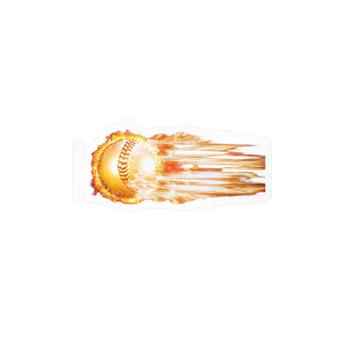 Flaming Baseball Kiss-Cut Vinyl Decal — Fireball Sports Sticker for Laptops, Water Bottles & Cars