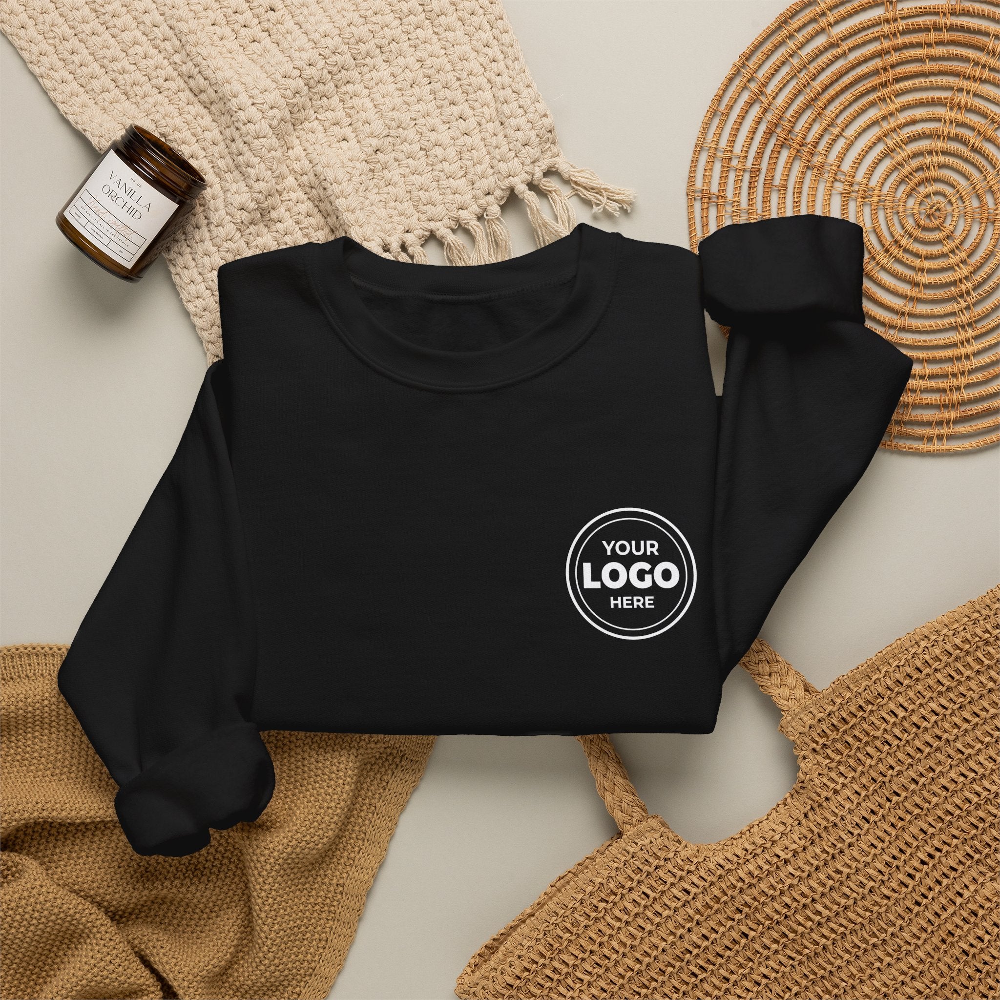 Crewneck Sweatshirt — Custom Logo Chest & Back Design