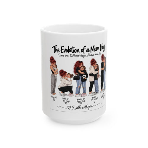 "The Evolution of a Mom Hug" Funny Ceramic Mug