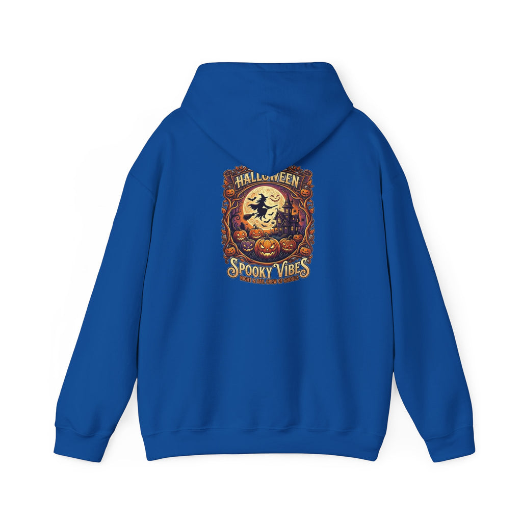 Halloween Pumpkin Hoodie — Happy Halloween Vintage Witch & Spooky Vibes Pullover
