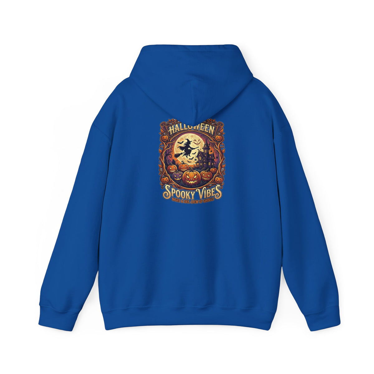 Halloween Pumpkin Hoodie — Happy Halloween Vintage Witch & Spooky Vibes Pullover