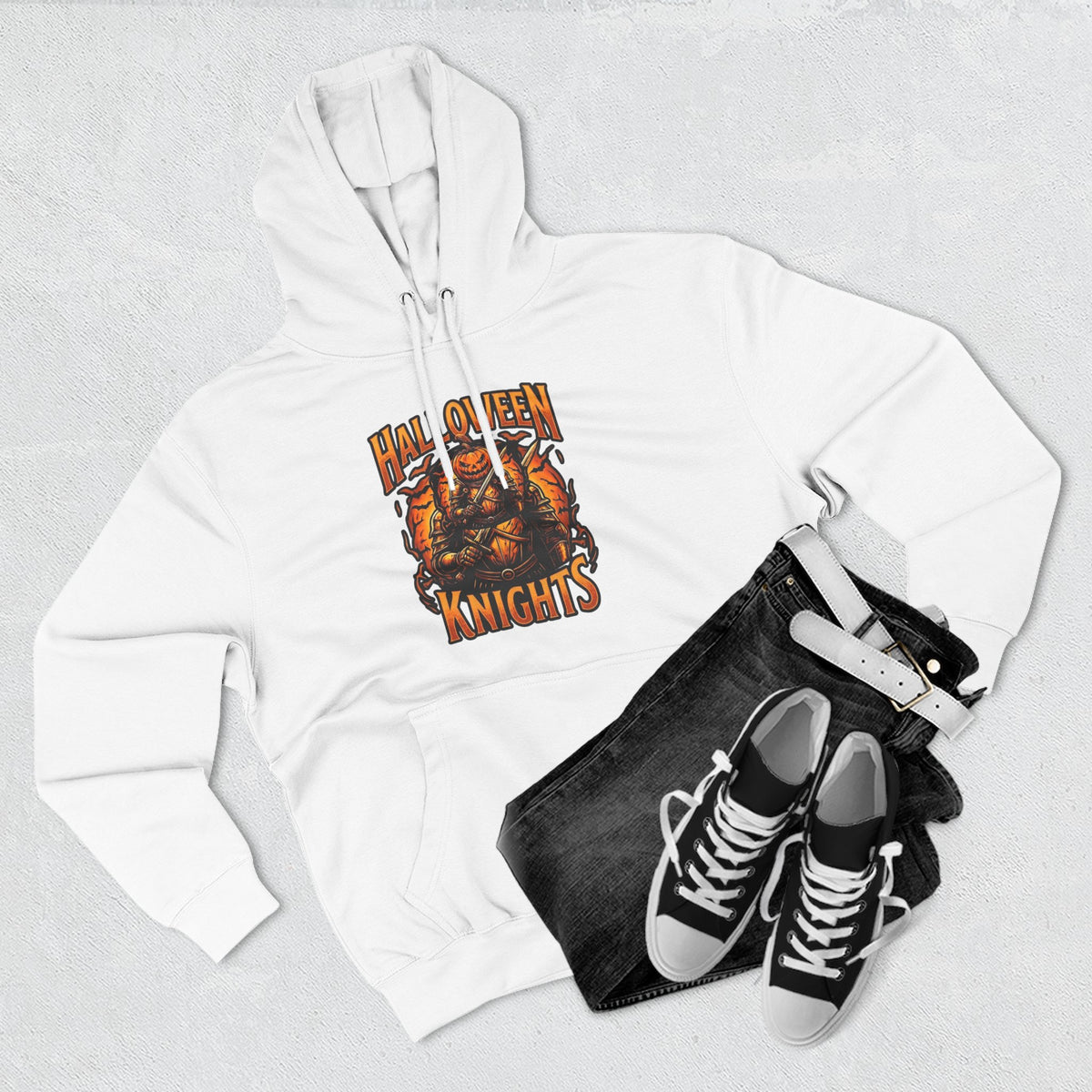 Halloween Knights Hoodie — Pumpkin Skull Graphic Pullover