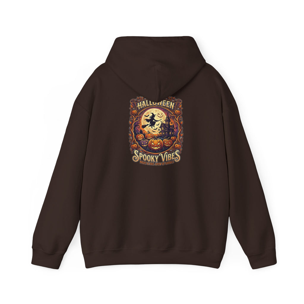 Halloween Pumpkin Hoodie — Happy Halloween Vintage Witch & Spooky Vibes Pullover