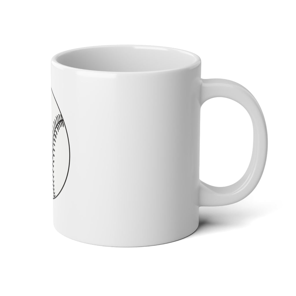 Baseball Jumbo Mug 20oz — Large Ceramic Coffee Cup with Simple Baseball Graphic