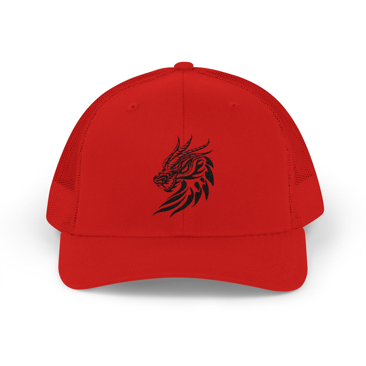 Trucker Cap — Black Tribal Dragon Snapback