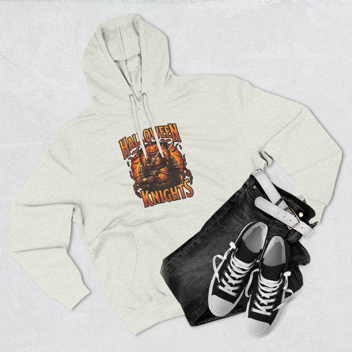Halloween Knights Hoodie — Pumpkin Skull Graphic Pullover