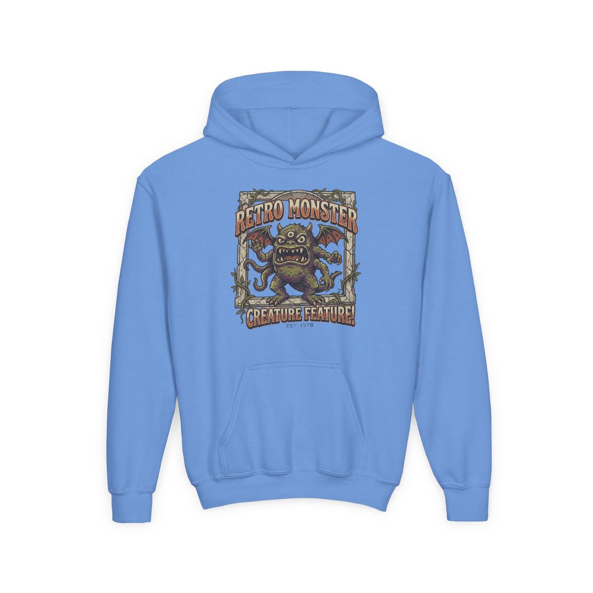 Youth Hoodie — "Retro Monster: Creature Feature" Graphic Pullover