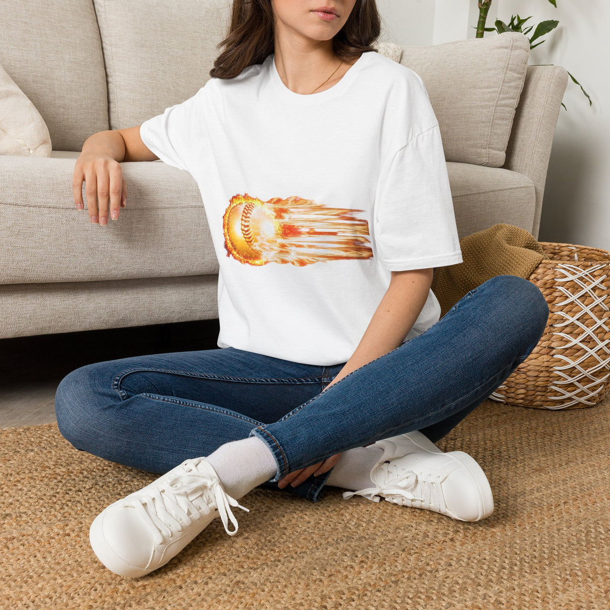 Baseball Fireball T-Shirt — Fast Pitch Meteor Graphic Tee