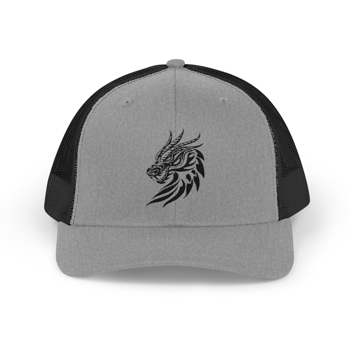 Trucker Cap — Black Tribal Dragon Snapback