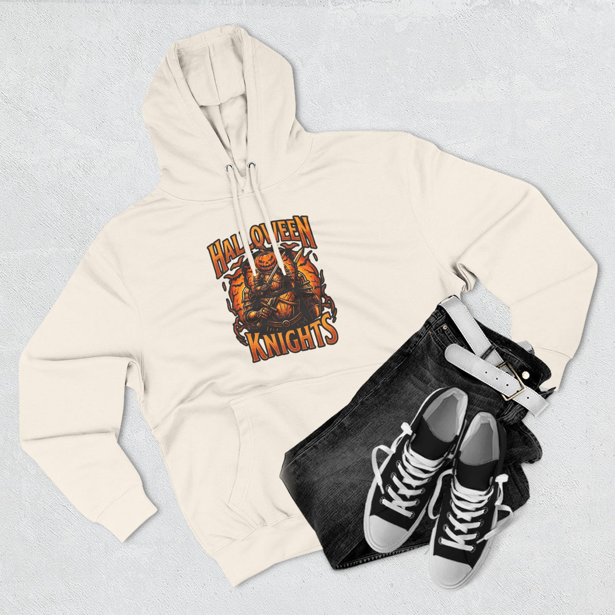 Halloween Knights Hoodie — Pumpkin Skull Graphic Pullover