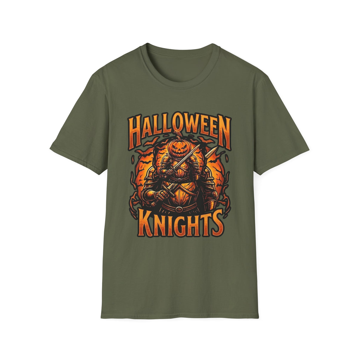 Halloween Knights T-Shirt — Pumpkin Knight Graphic Tee for Halloween