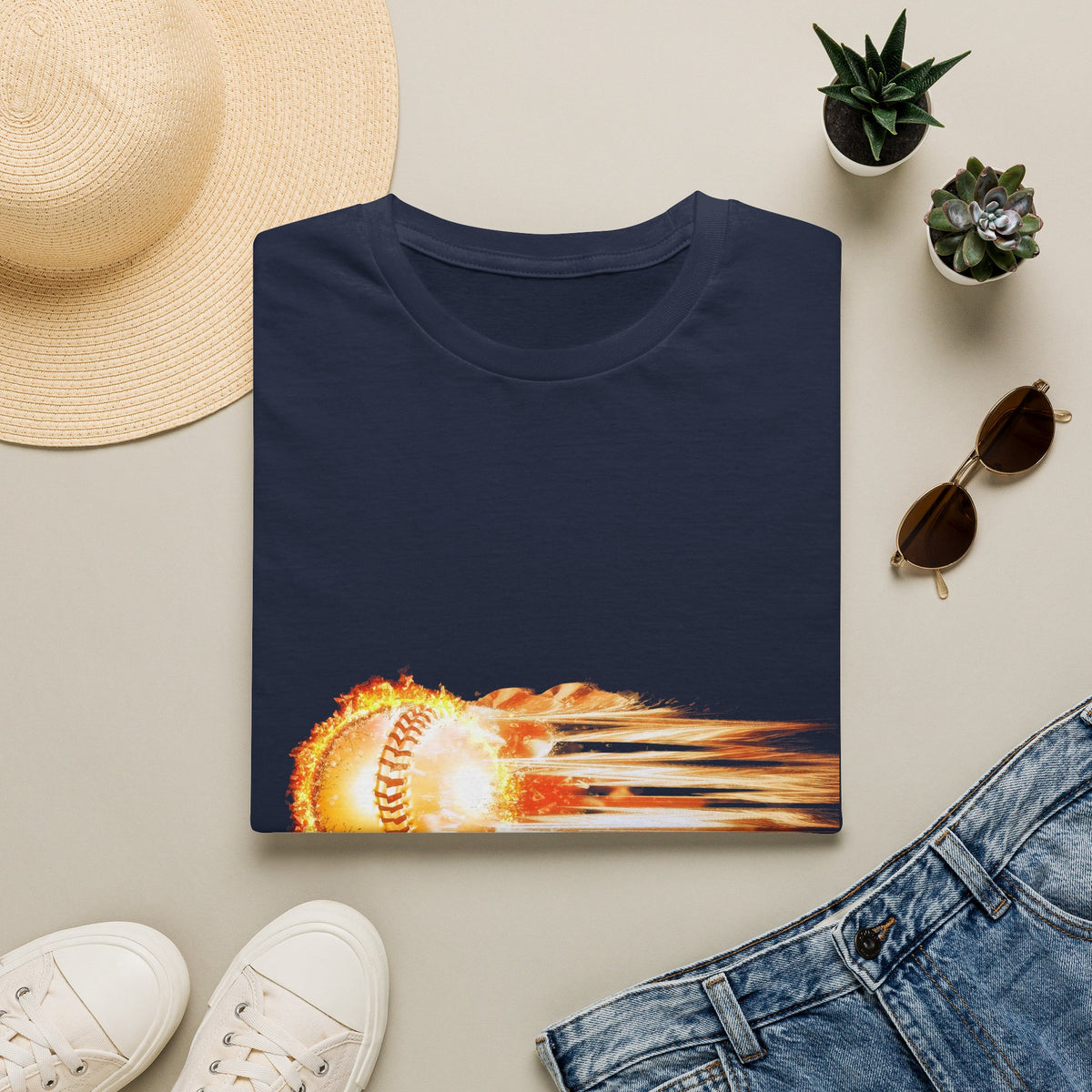 Baseball Fireball T-Shirt — Fast Pitch Meteor Graphic Tee