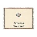 Woven Blanket - Minimal Logo Throw Blanket (Cozy Neutral & Charcoal)