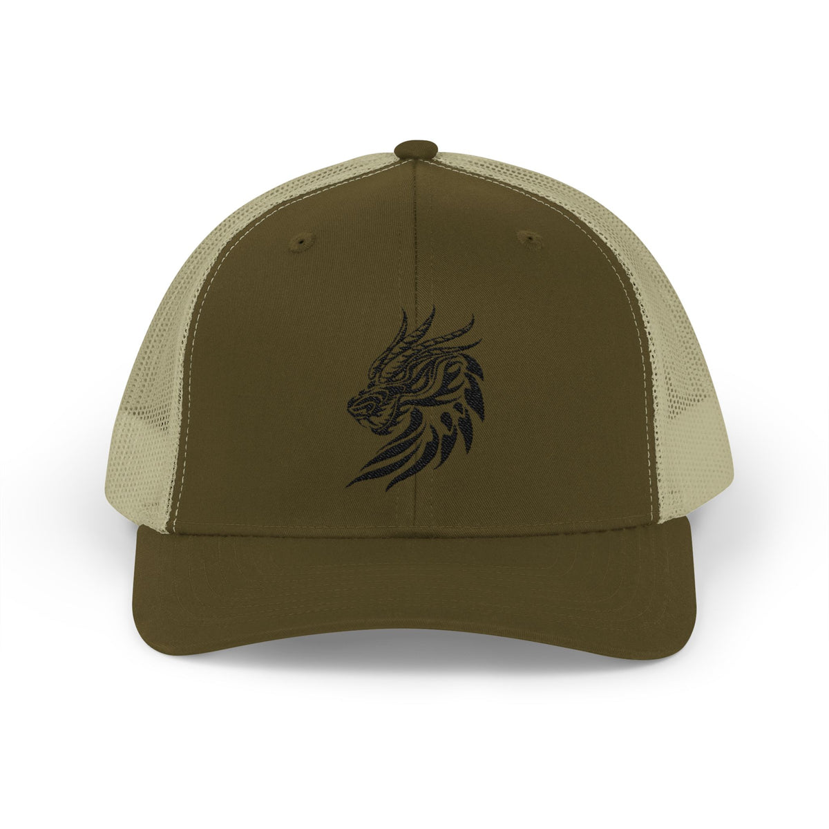Trucker Cap — Black Tribal Dragon Snapback