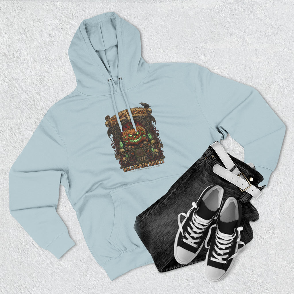 Jack-O'-Lantern Shrine Halloween Hoodie — Spooky Pumpkin Graphic Pullover