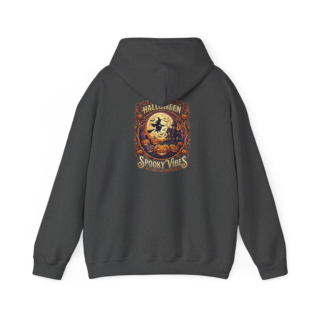 Halloween Pumpkin Hoodie — Happy Halloween Vintage Witch & Spooky Vibes Pullover