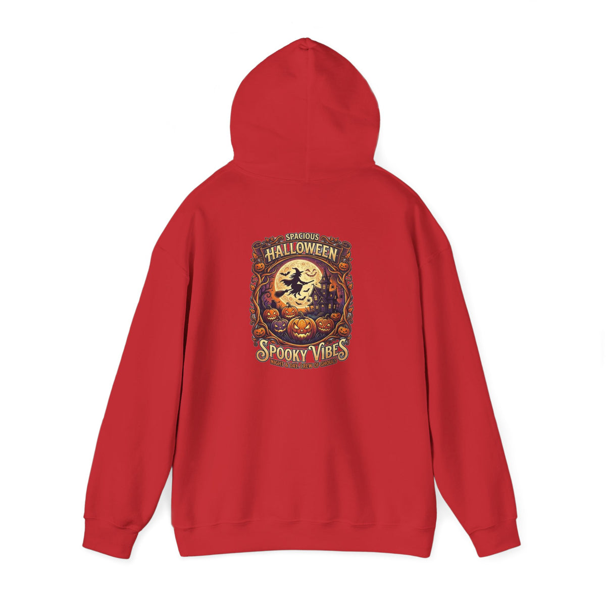 Halloween Pumpkin Hoodie — Happy Halloween Vintage Witch & Spooky Vibes Pullover
