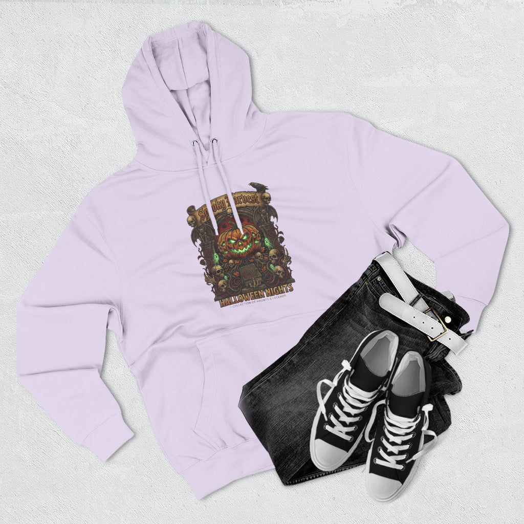 Halloween Pumpkin Demon Hoodie - Spooky Vintage Horror Graphic Fleece