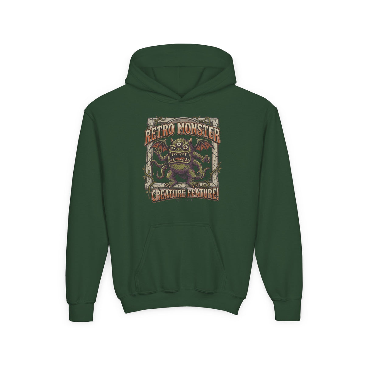 Youth Hoodie — "Retro Monster: Creature Feature" Graphic Pullover
