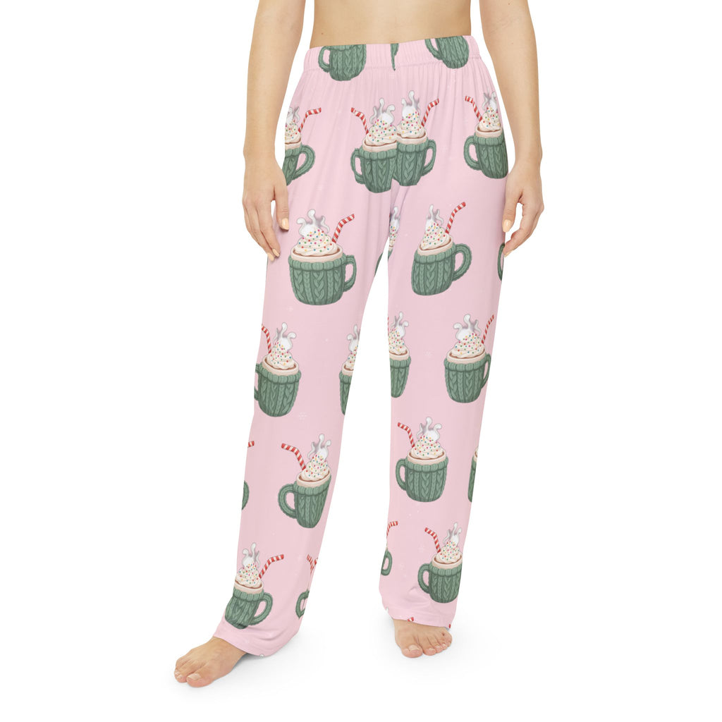 Women's Pink Christmas Hot Cocoa Mug Pajama Pants