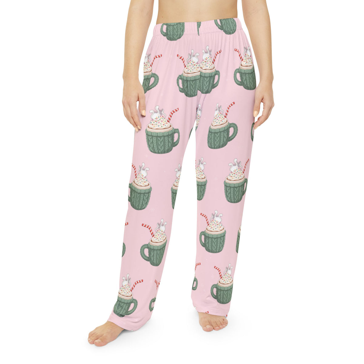 Women's Pink Christmas Hot Cocoa Mug Pajama Pants