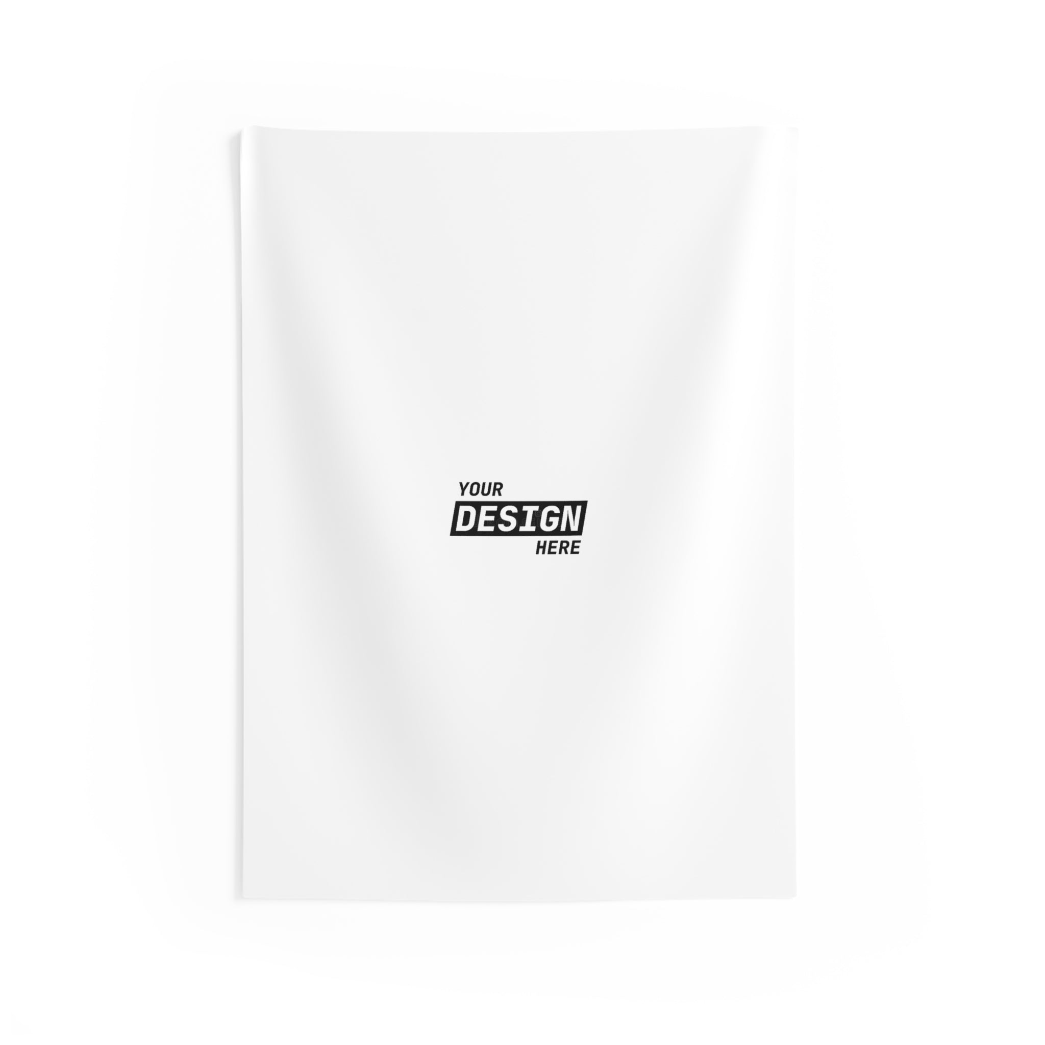 Minimalist Indoor Wall Tapestry — Custom 'Your Design Here' Mockup