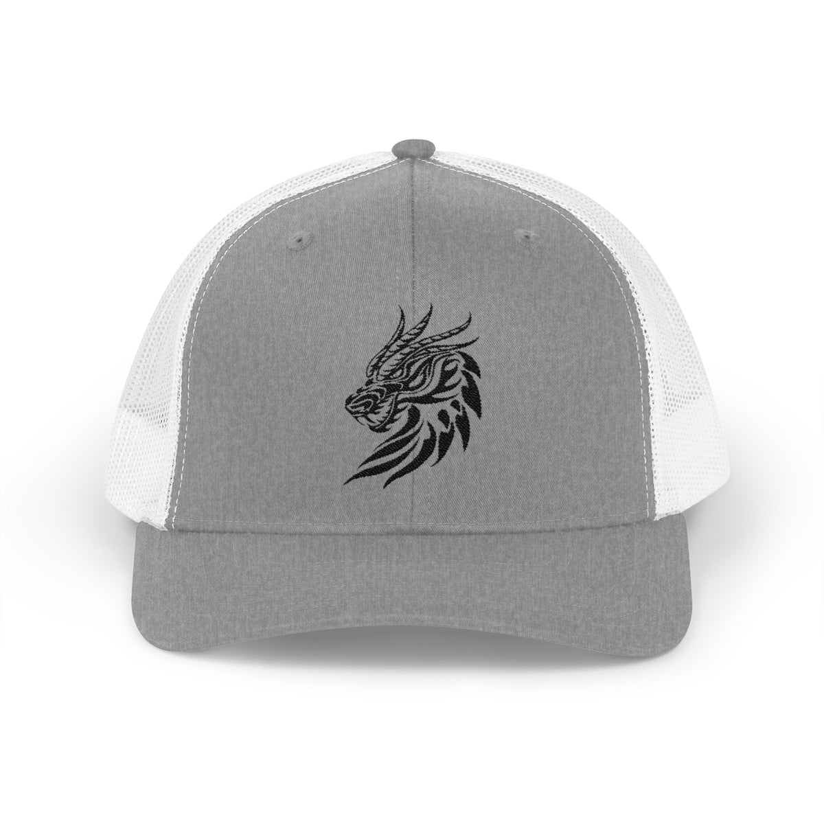 Trucker Cap — Black Tribal Dragon Snapback