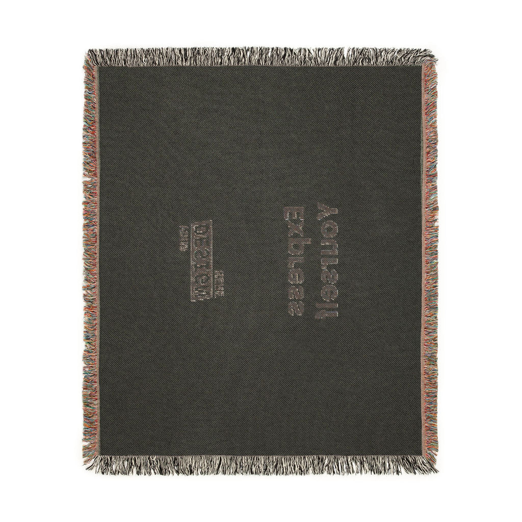 Woven Blanket - Minimal Logo Throw Blanket (Cozy Neutral & Charcoal)