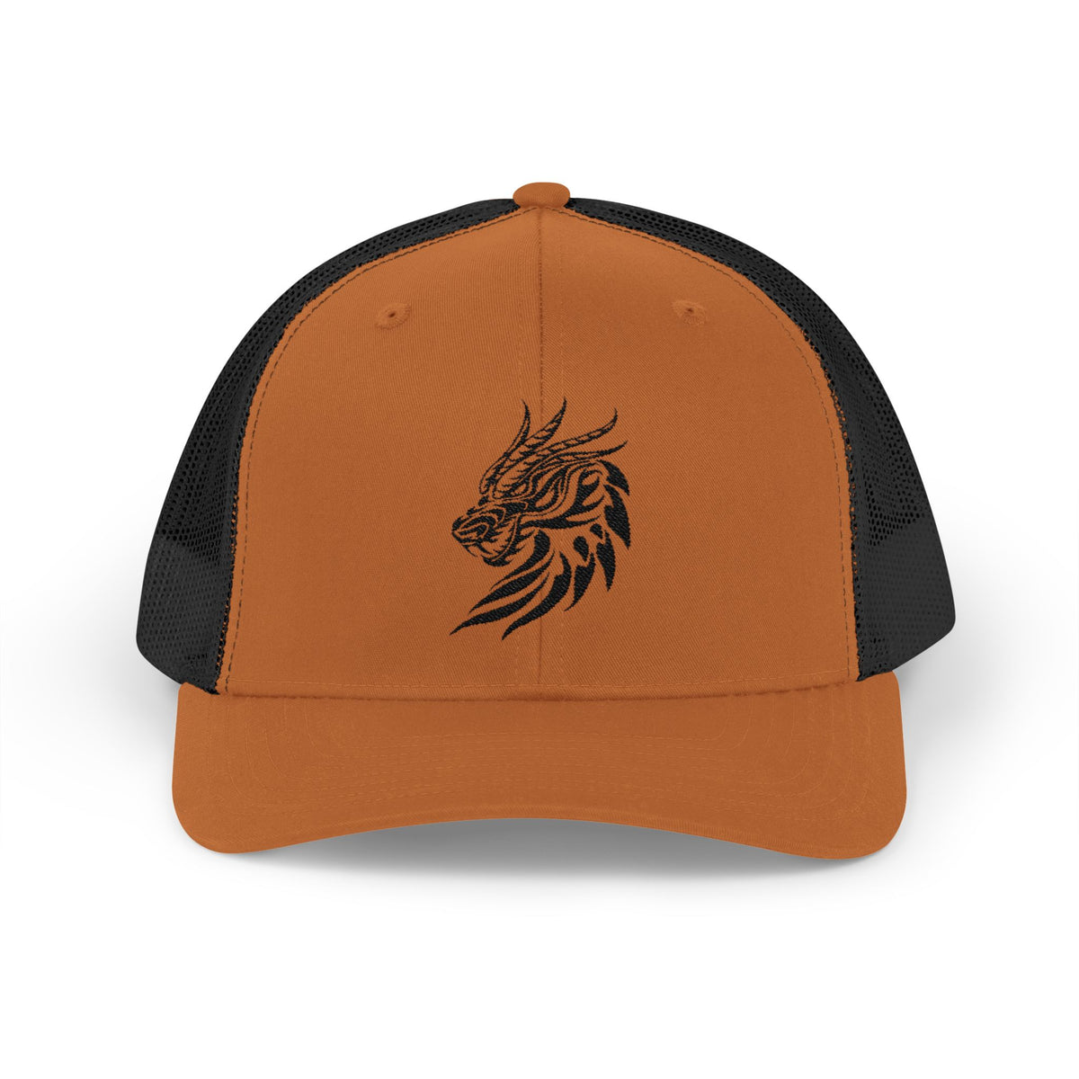 Trucker Cap — Black Tribal Dragon Snapback