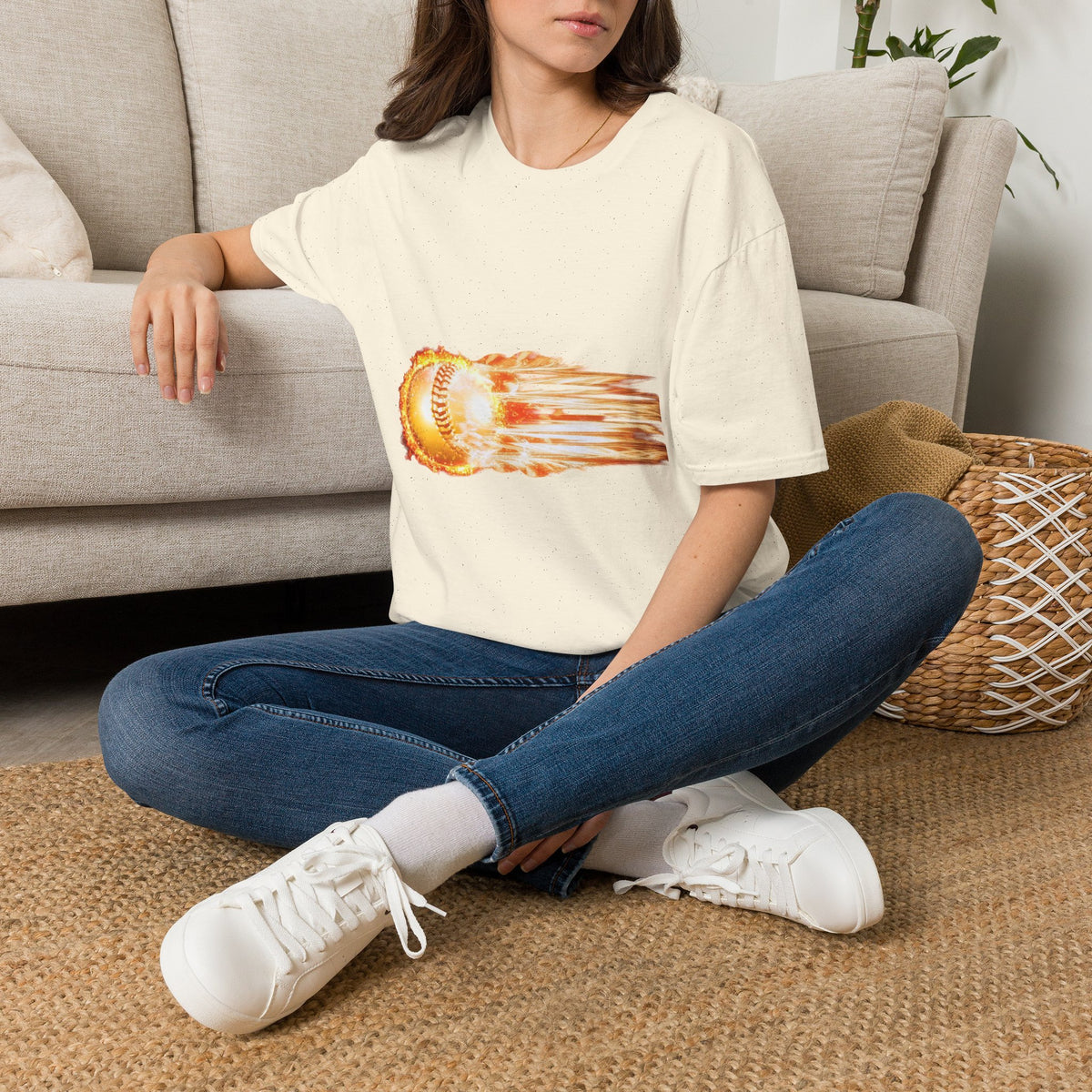 Baseball Fireball T-Shirt — Fast Pitch Meteor Graphic Tee